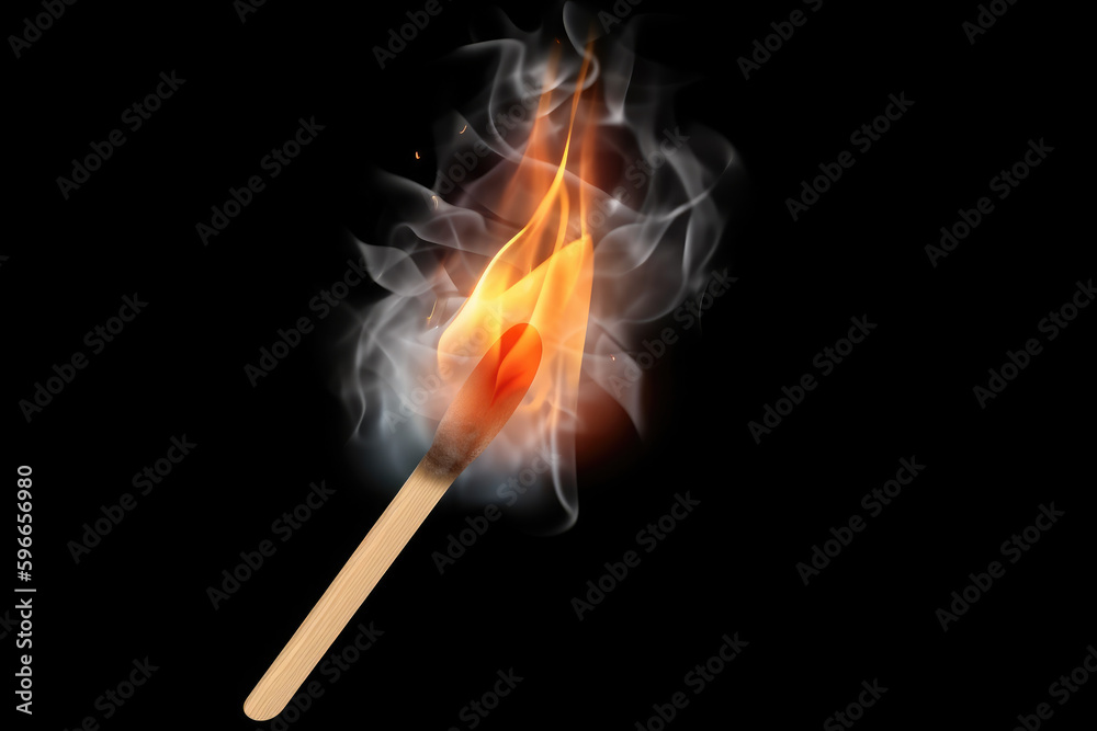 Burning match fire