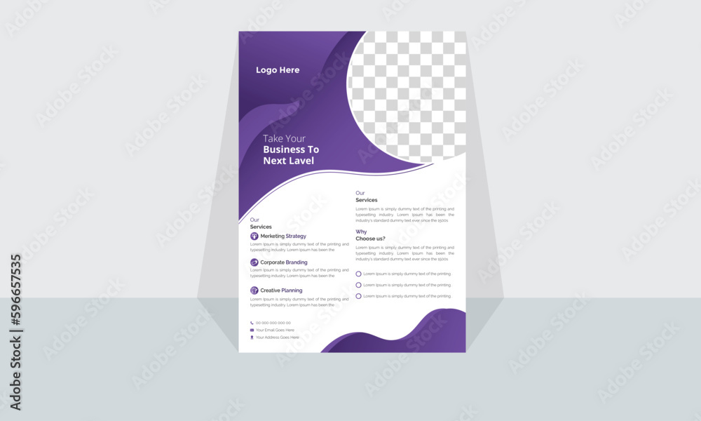 Modern Corporate and Creative Business Flyer Design Template Horizontal Name Flyer Simple and Clean Visiting Flyer Vector illustration Colorful Business Flyer,Brochure Design
