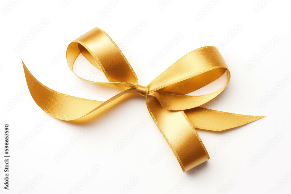 Fototapeta premium Gold ribbon isolated on white background