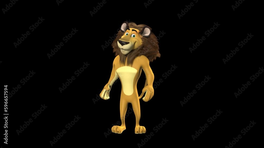 3D lion feeling unhappy. Lion sad gesture animation. 3D lion feeling unhappy. Lion sad gesture animation.