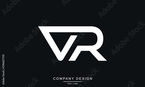 VR, RV, Abstract Letters Logo Monogram