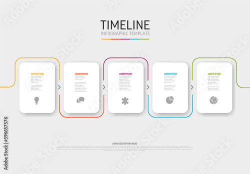 Obraz na płótnie Light infographic template with five rounded block cards w salonie