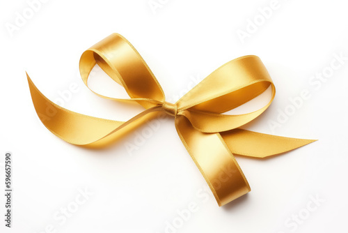 Gold ribbon isolated on white background