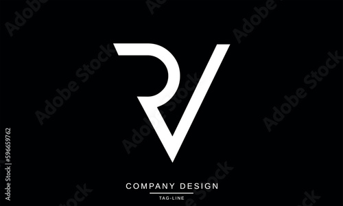 VR, RV, Abstract Letters Logo Monogram