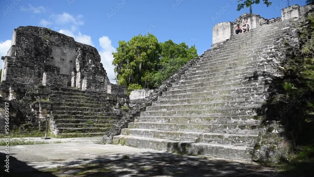Tikal Pyramids in Guatemala Tikal National Park. Mayan Ruins, Temple