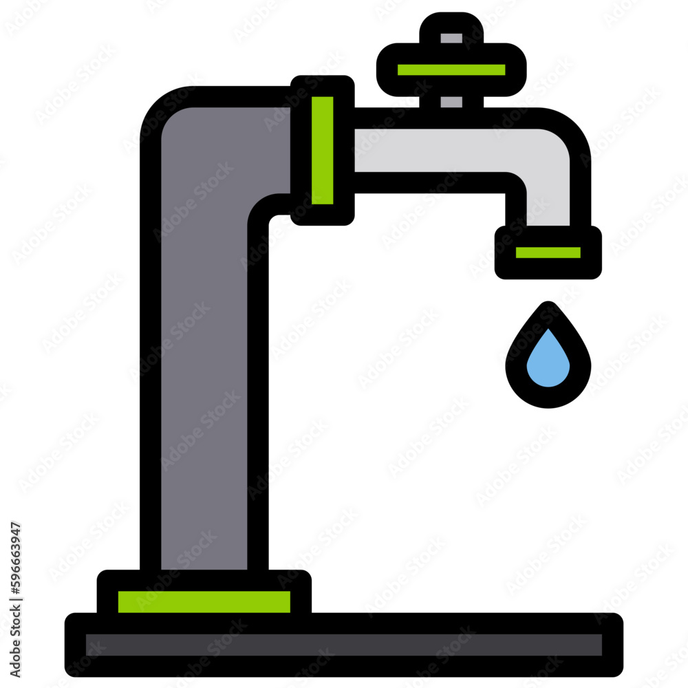 Faucet filled outline icon
