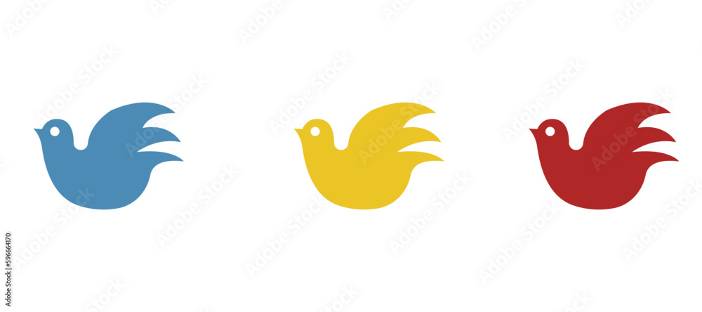 Fototapeta premium pigeons icon on a white background, vector illustration