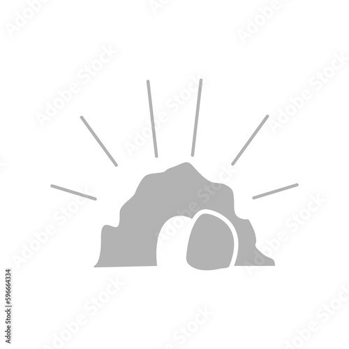 icon of the cave, Easter, vector illustration