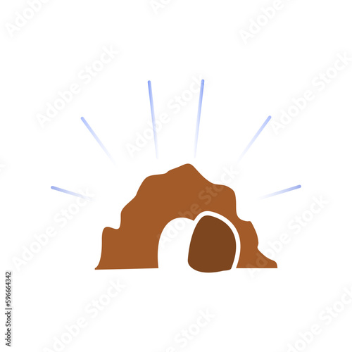 icon of the cave, Easter, vector illustration