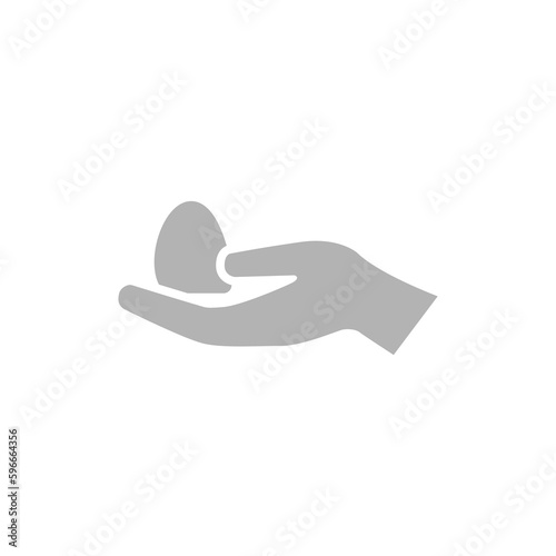 icon of hands, eggs, Easter on a white background, vector illustration