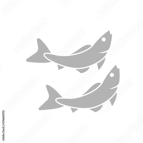 fish icon on a white background  vector illustration