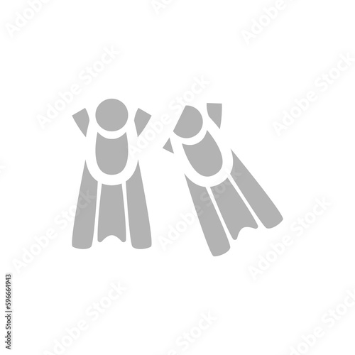 flippers icon on a white background, vector illustration