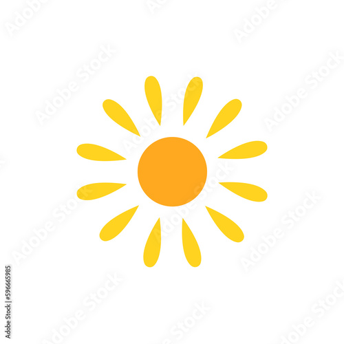 sun icon on a white background, vector illustration