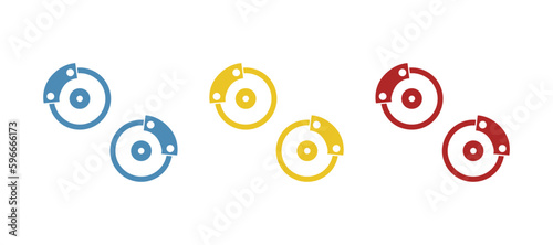 brake discs icon on a white background, vector illustration
