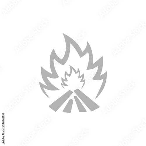 fire pit icon on white background, vector illustration