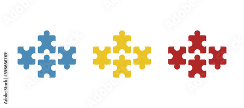 puzzle fragments icon, on a white background, vector illustration