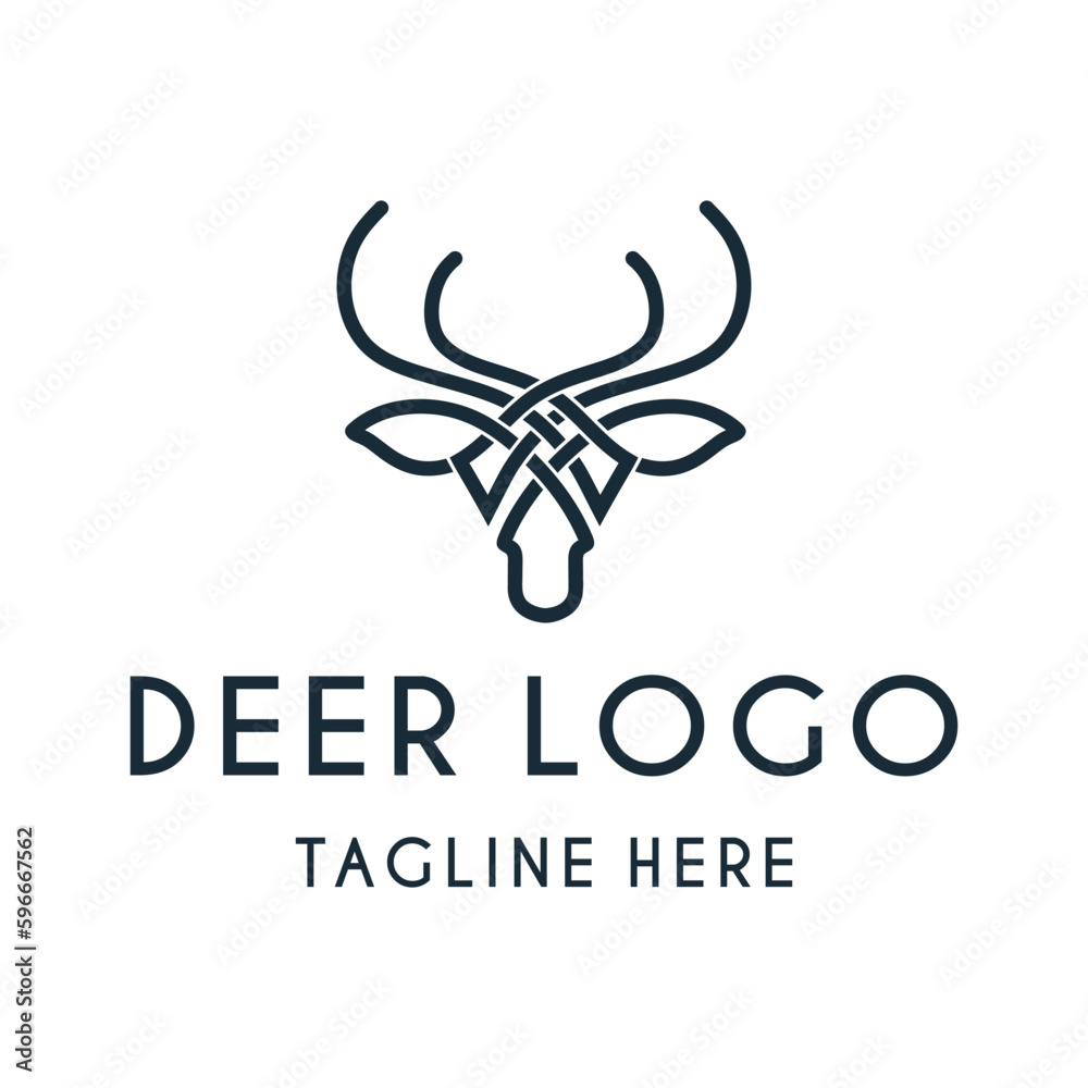 abstract deer head vector logo design. deer head symbol for hunting wild animals abstract deer head vector logo design. deer head symbol for hunting wild animals