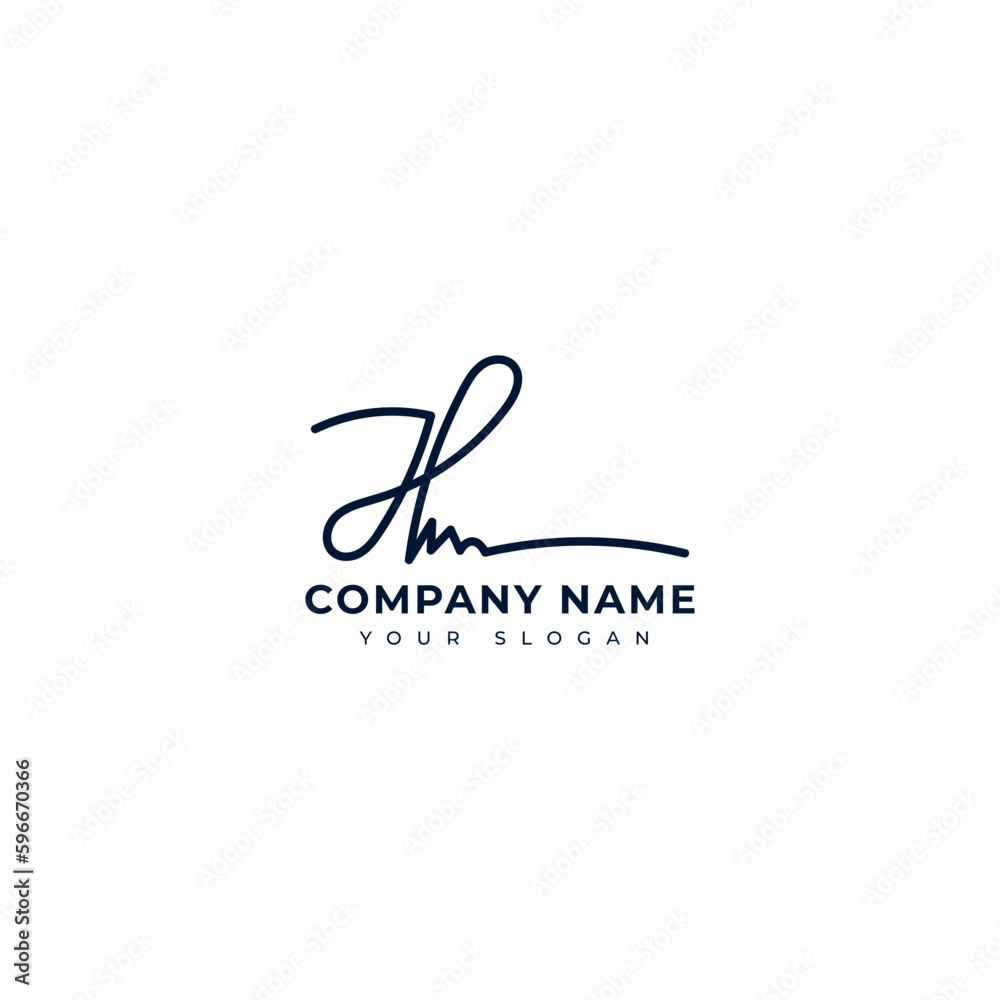 Hm Initial signature logo vector design Hm Initial signature logo vector design
