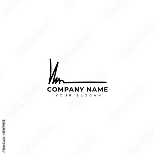 Nm Initial signature logo vector design
