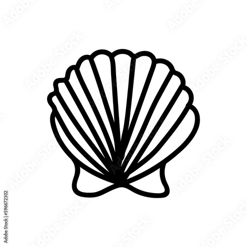 Illustration with seashell nautilus. Object for logo, card, flyer. Minimalist sign for logo, emblem, banner. Hand drawn illustration with ammonite fossil in modern style