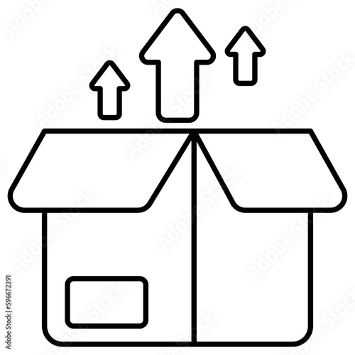 An editable design icon of unpacking 
