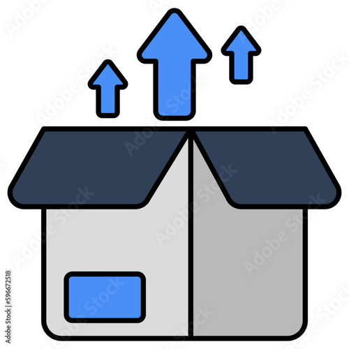 An editable design icon of unpacking  