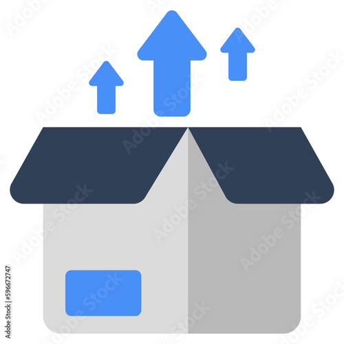 An editable design icon of unpacking 