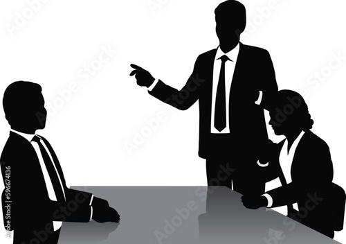 silhouettes of free business meeting 