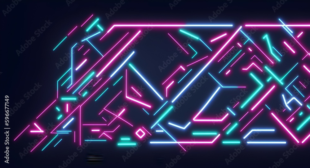 Photo of a glowing neon text against a dark black background Photo of a glowing neon text against a dark black background