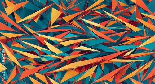 Photo of a vibrant abstract background with a variety of colorful shapes