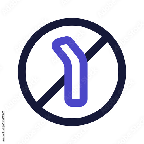 no straws line color icon