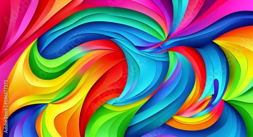 Photo of a Colorful Abstract Background with Wavy Lines