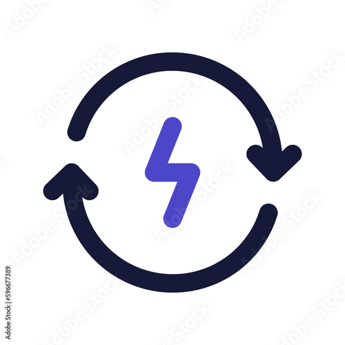 renewable energy line color icon