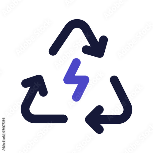 renewable energy line color icon