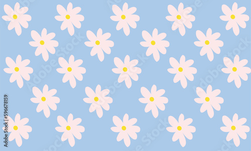 Doodle daisy pattern. Floral background