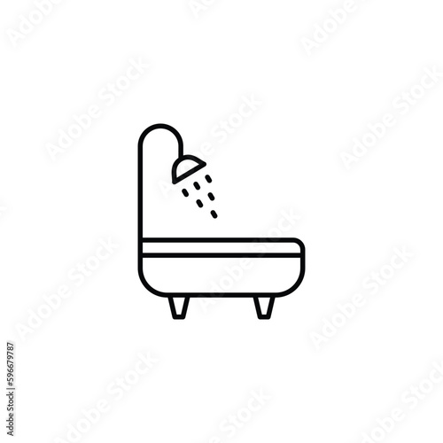 Bathtub icon design with white background stock illustration