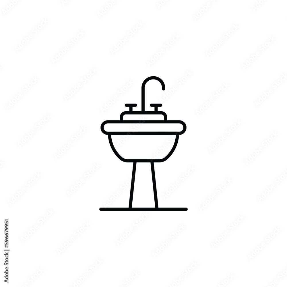 Washbasin icon design with white background stock illustration Washbasin icon design with white background stock illustration