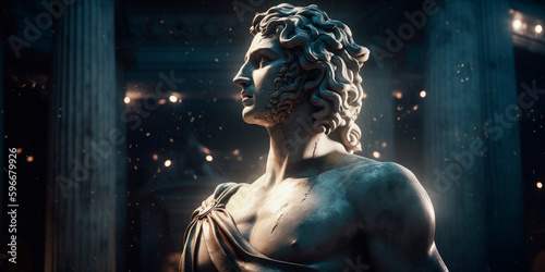 Apollo ancient god of poetry and music. Generative AI
