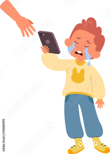 Child Boy Crying Giving Tablet