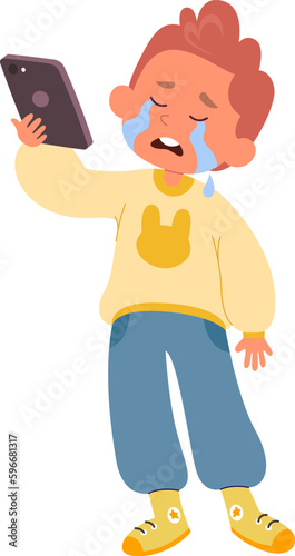 Child Boy Crying Giving Tablet
