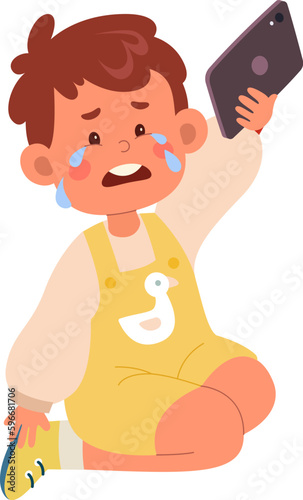 Child Boy Crying Giving Tablet