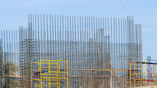 Steel reinforcement for filling with cement mortar. Reinforcement of reinforced concrete columns. Construction of high-rise buildings.