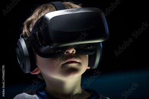 Child using virtual reality headset generated by AI © Patrick Helmholz
