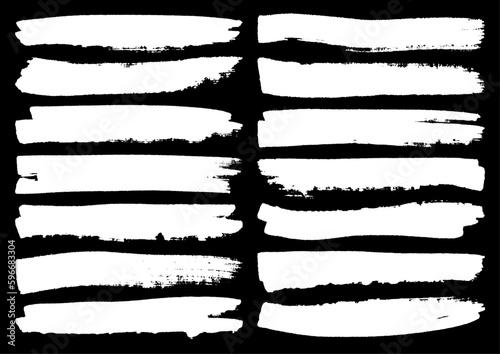 Vierzehn Weiße Pinselstriche Streifen Kratzer Set