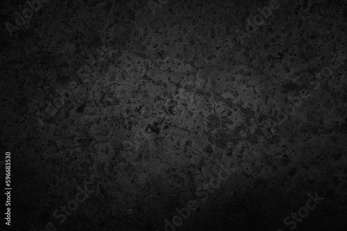 Black wall texture rough background dark concrete floor.