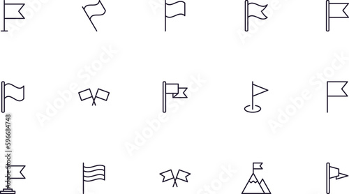 Flag concept. Collection of modern high quality РРР line icons. Editable stroke. Premium linear symbol for web sites, flyers, banners, online shops and companies.
