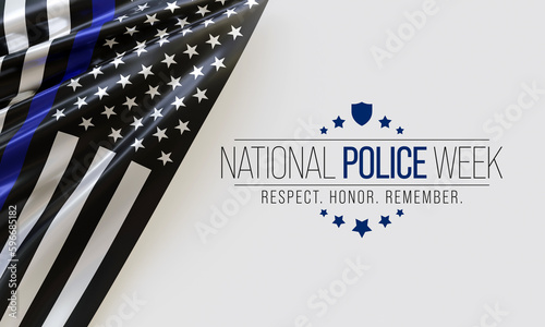 National Police week (NPW) is observed every year in May in United states that pays tribute to the local, state, and federal officers who have died or disabled, in the line of duty. 3D Rendering
