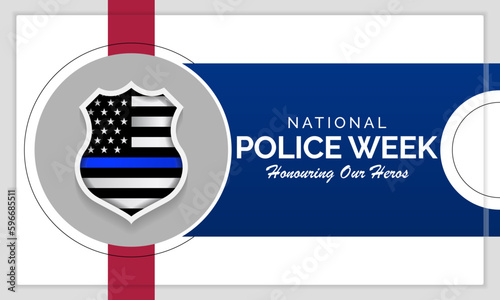 National Police week (NPW) is observed every year in May in United states that pays tribute to the local, state, and federal officers who have died or disabled, in the line of duty. vector art