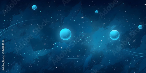 Abstract space backgrounds with planets and stars. Created with Generative AI.