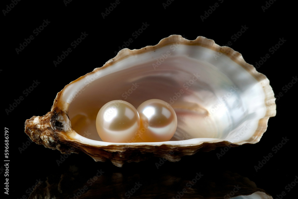 Pearl jewelry on black. AI Generated Pearl jewelry on black. AI Generated